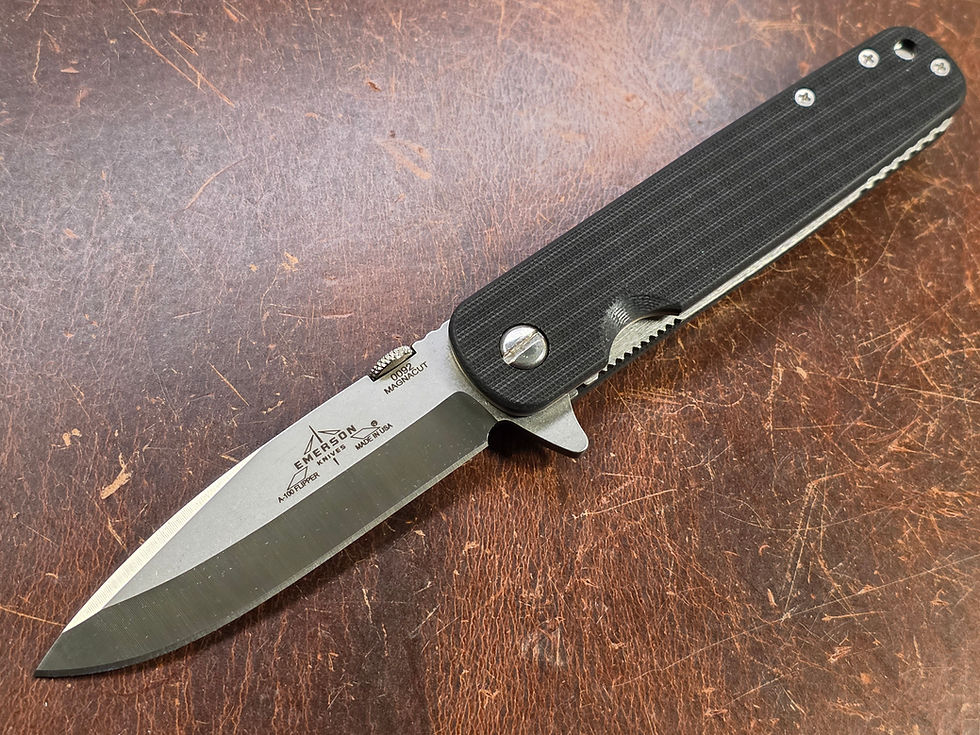 Emerson A-100 Flipper SF - Black G10 - MagnaCut Spear Point #0092