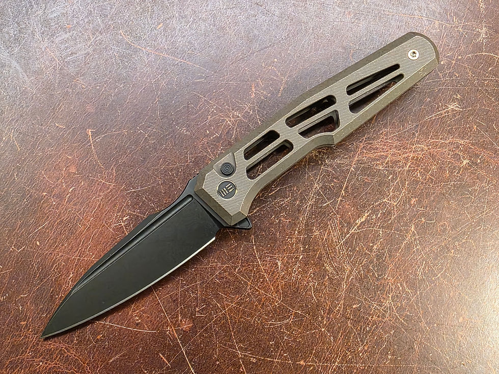 Thumbnail: WE Knife Co. Dressytak – Bronze Titanium / Black Stonewash M390 (3.4")