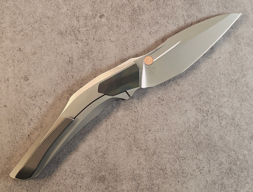 Poikilo Blade Vulpex VK‑Odon S1 – 3.32" M398 • Pearlescent Stonewash Titanium