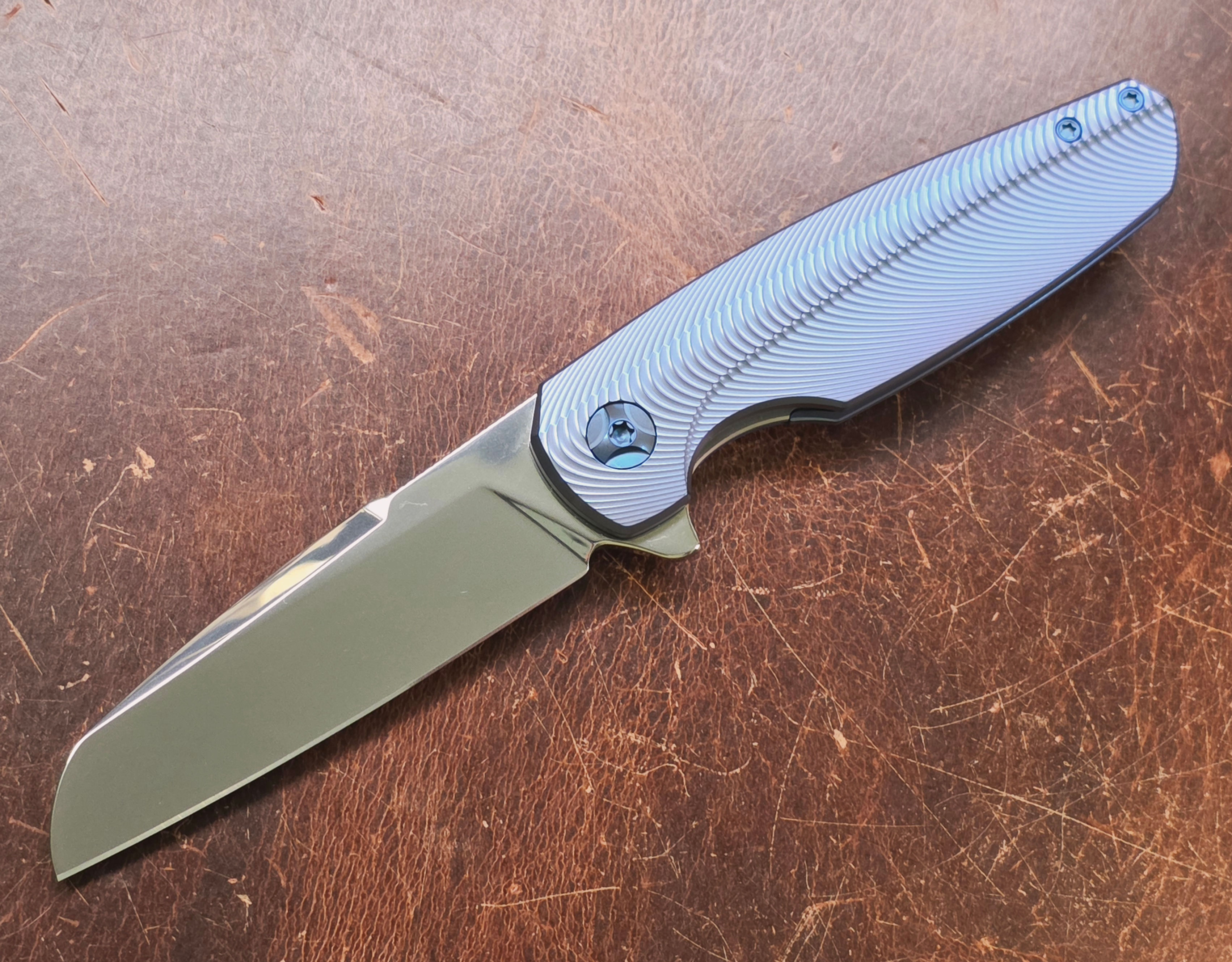 Holt Bladeworks Haptic Anodized Titanium Tumbled M390 Mirror