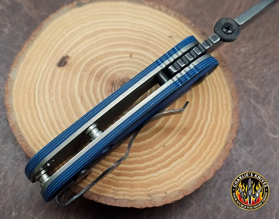 Thumbnail: Emerson Knives June Bug Black/Blue Richlite Scales - TF Blade Serial # 0072 NIB