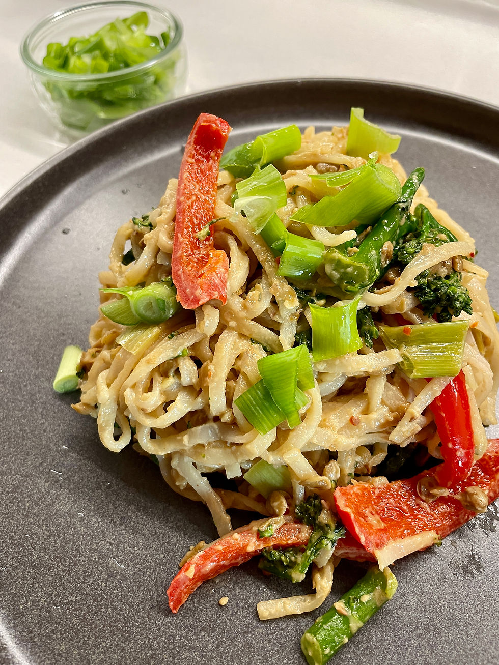 Thai Peanut Noodles With Fried Broccoli & Peppers Gluten Free