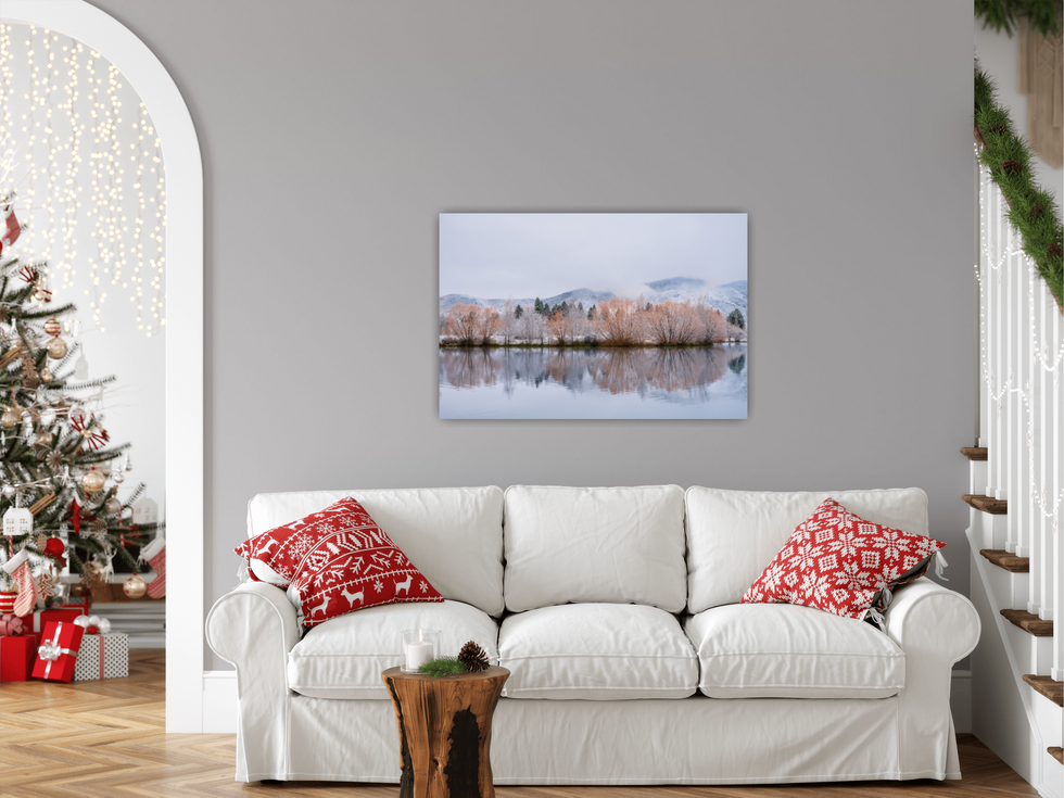 View of the Wairepo Arm image placed behind a couch.