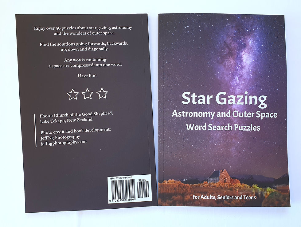 Image of front and back covers of word search puzzle book