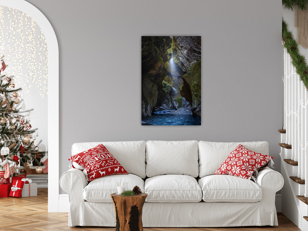 Thumbnail: View of the Chasm image placed behind a couch.