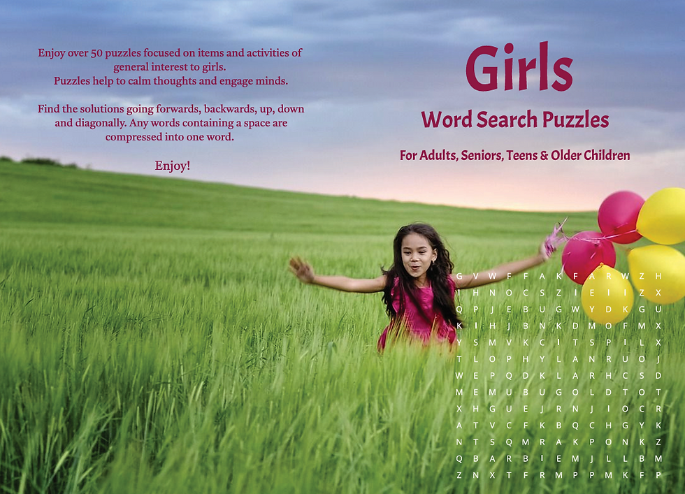 Image of front and back covers of word search puzzle book