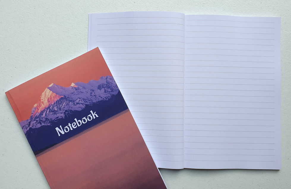 Image of lined pages within notebook