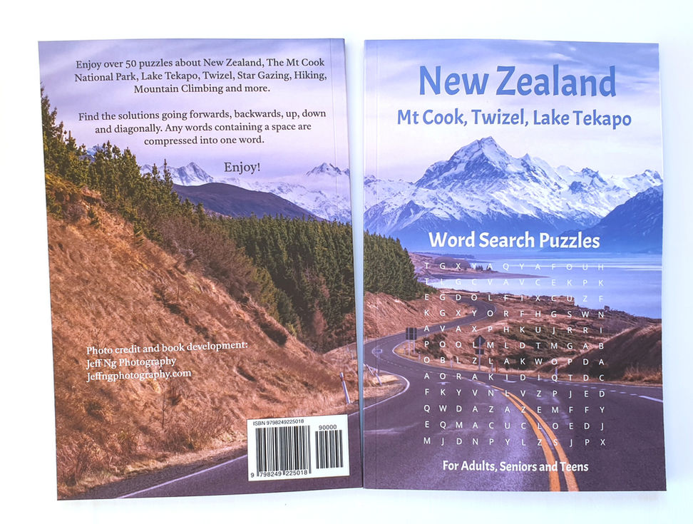 Image of front and back covers of word search puzzle book