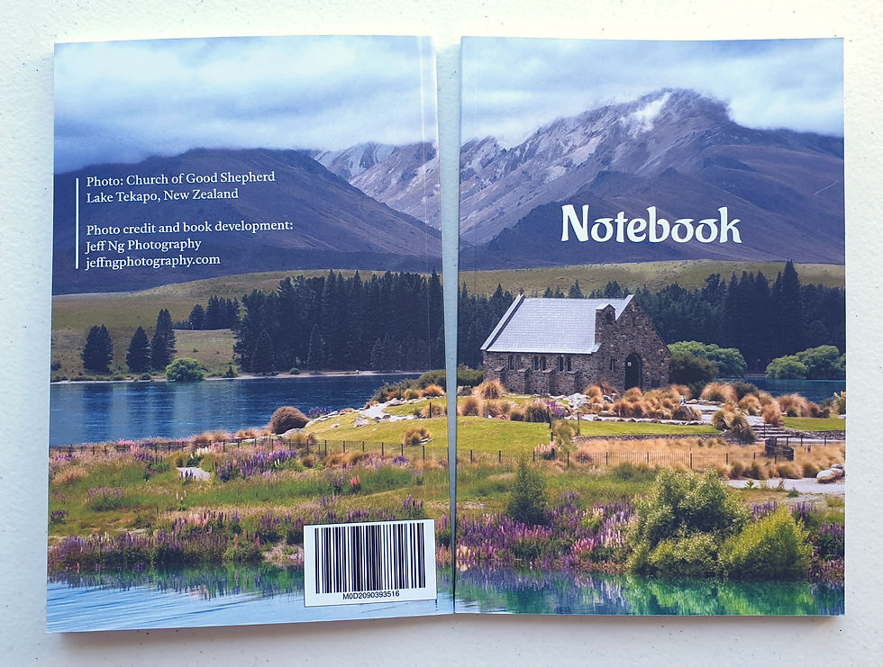 Image of front and back covers of notebook with selected cover photo