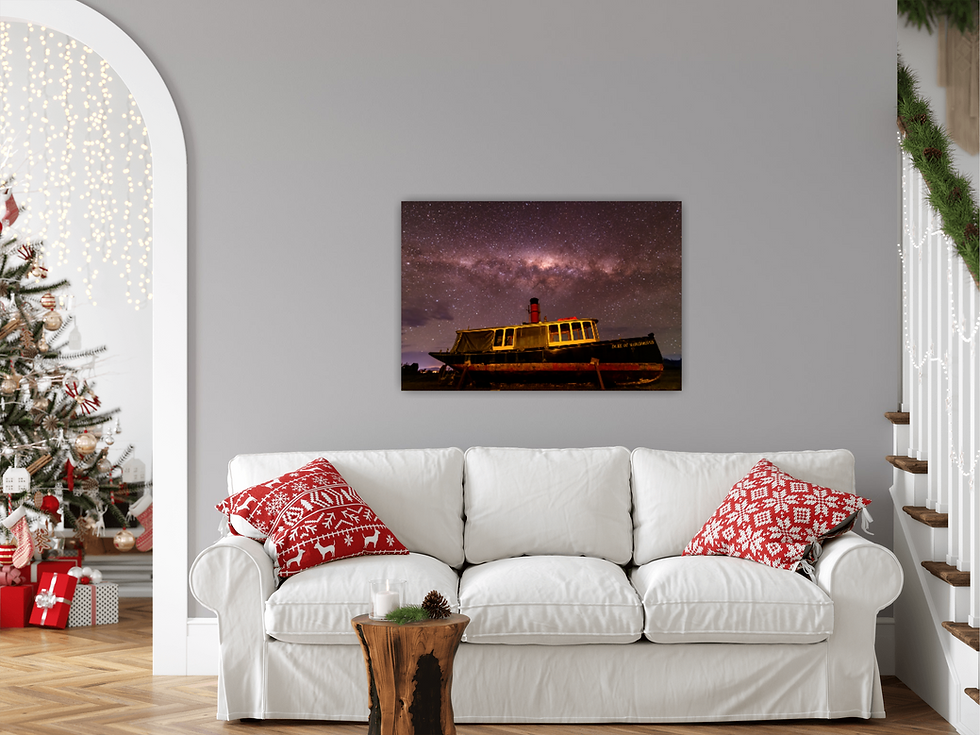 Thumbnail: View of the Milky Way image placed behind a couch.