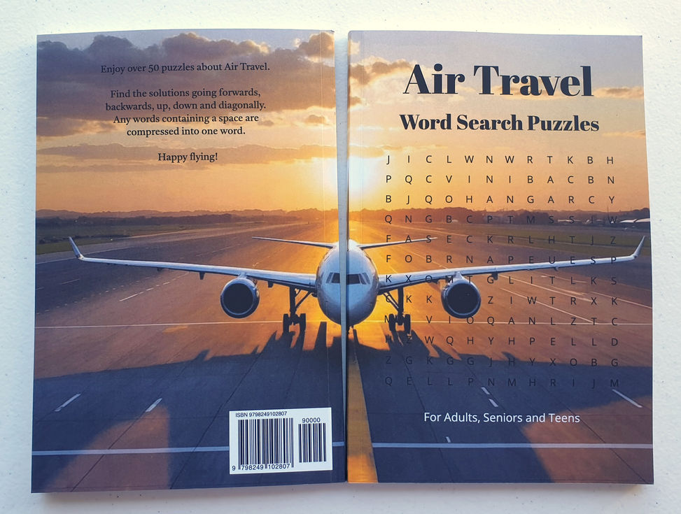 Image of front and back covers of word search puzzle book