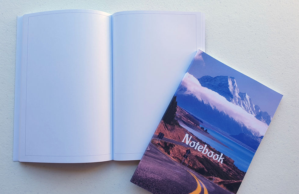 Image of blank pages at back of notebook