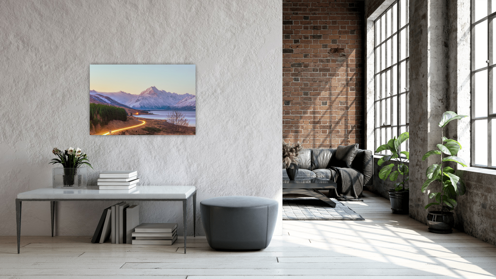 View of the Mt Cook image placed behind an entry table.