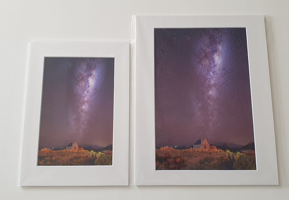 Example 6x9 and 8x12 framed images.