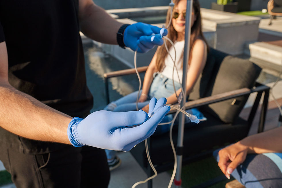 Priming the IV primary line prior to therapy