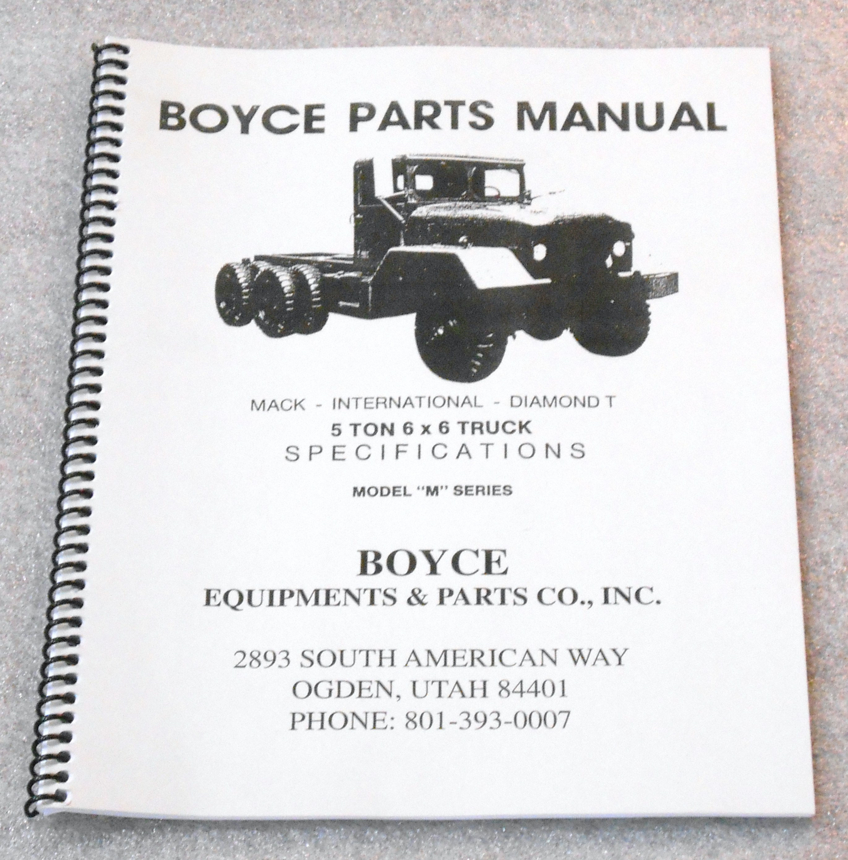 Boyce Parts Manual - 5 Ton 6X6
