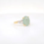 Thumbnail: Oval semi-mount ring with diamond cluster shoulders and twist shank in fine gold