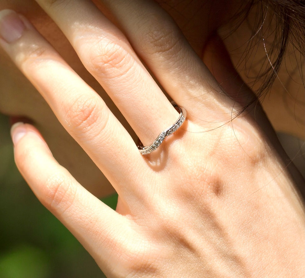 Thumbnail: Elegant diamond V-shaped wedding band in gold featuring brilliant diamonds - custom wedding rings wholesale jewelry