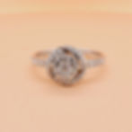 Elegant diamond cluster ring with halo setting in gold - wholesale fine jewelry handcrafted by SVS Jewelry Bangkok