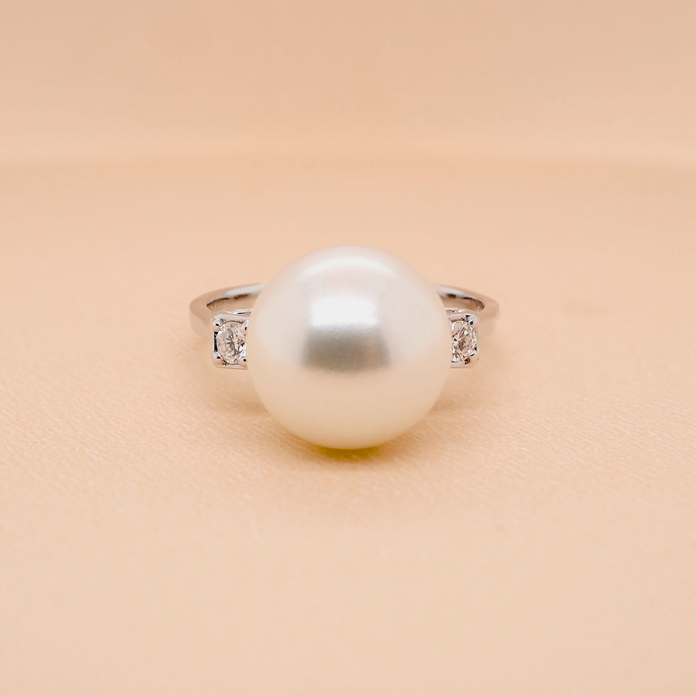 Thumbnail: Natural pearl diamond ring gold wholesale fine jewelry elegant luxury craftsmanship authentic