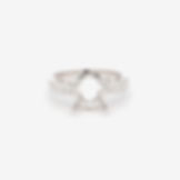 Classic oval engagement ring setting with a pavé diamond band in fine gold.