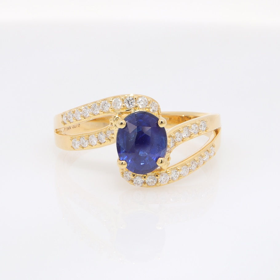 Thumbnail: Custom gold gemstone semi-mounting ring, wholesale fine jewelry.