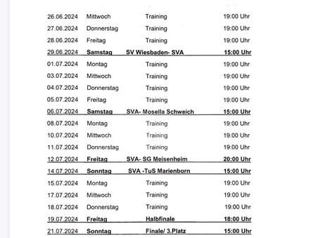 Vorbereitung der 1. Mannschaft