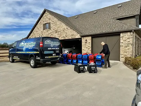 Water damage dryout and restoration company Flower Mound, TX
