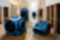 Water damage restoration drying equipment removing moisture from a residential property Frisco TX
