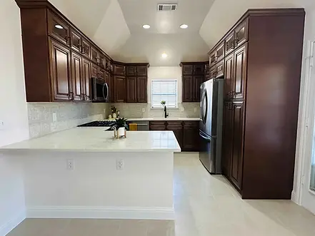 Kitchen reconstruction completed after water damage restoration in Frisco, TX