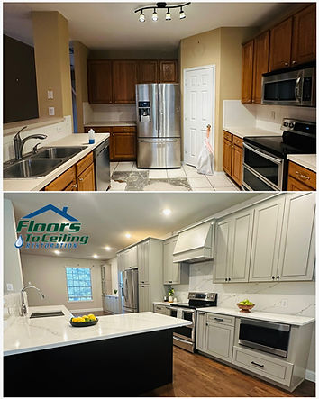 Before and after kitchen remodeling project