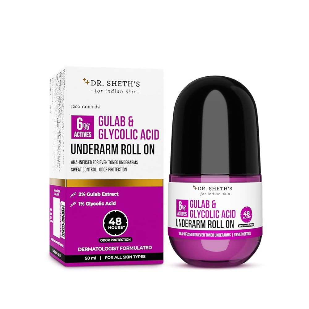 U_nderarm Roll-On | 6% Actives | 48-Hours Odor Protection | AHA Based | Aluminum