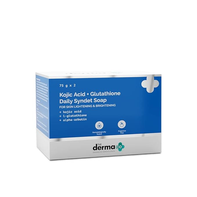 The Derma Co Kojic Acid + Glutathione Daily Syndet Brightening Soap With Kojic A