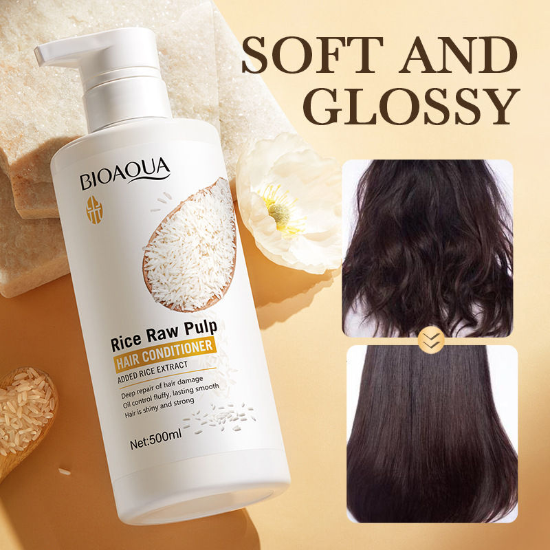 500ml Rice Conditioner Deeply Repairs Damaged Hair, Controls Oil Moisturizes, Le
