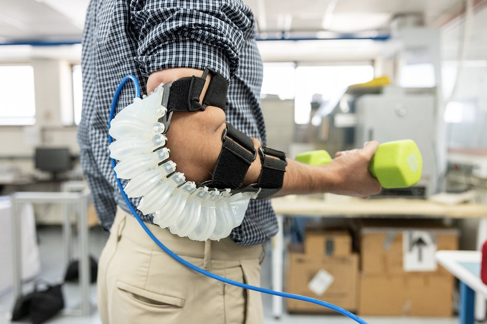 UTA's soft robotic exoskeleton reduces muscle strain by up to 22%, offering a lightweight solution to prevent $45–54 billion in annual workplace injury costs Credit: UTA.