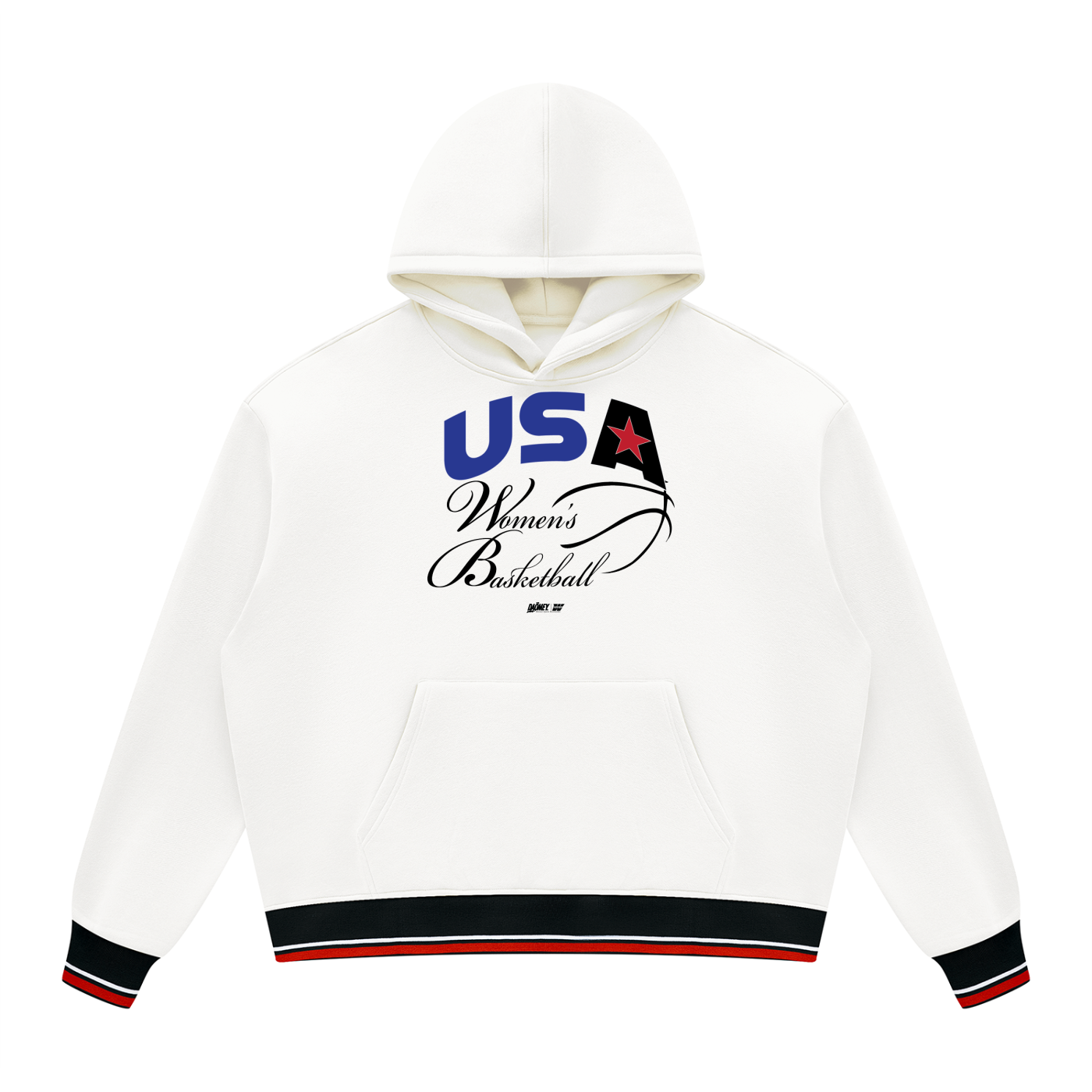 USA Women's Basketball 2026  White Fleece Hoodie