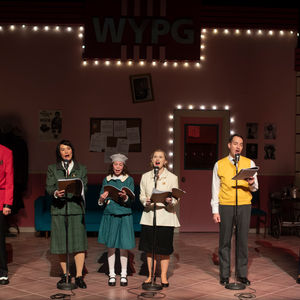 Miracle on 34th St. by Lance Arthur Smith

Presented by Theatre Northwest

Director: Kayvon Koshkam
Assistant Director: Bradley Charles
Stage Manager: Barb McLean Wright

Set Designer: Hans Saefkow
Costume Designer: Raili Boe
Lighting Designer: Celeste English

Music Director/Piano/Foley/Judge: Curtis Abriel
Kris Kringle: Stephen Aberle
Susan Walker: Sophia Yu and Allison Wood
Doris Walker: Donna Soares
Fred Gailey: Graham Coffeng
Actor 1: Devon Busswood
Actor 2: Courtney Hayhurst

Photos: Philomena Hughs