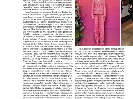 Luxe et cinéma - Egéries et agents d'image - Interview de Me Floriane Guibert dans Télérama