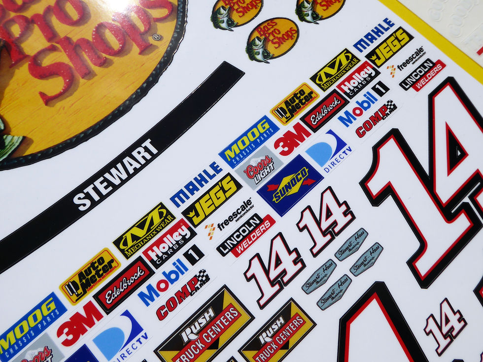 Thumbnail: RC Nascar 'BASS PRO SHOPS' STEWART style Decals Stickers Tamiya Xray TC5 Kyosho
