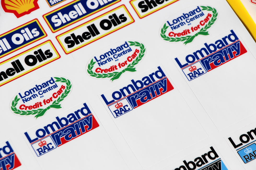 Thumbnail: RC 10th Scale LOMBARD RAC RALLY GROUP B 1980s stickers decals door numbers logos