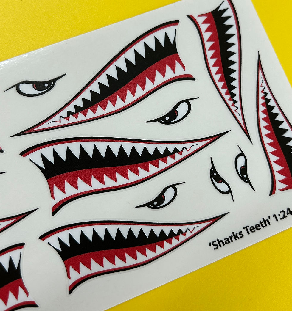 Thumbnail: 1:24 24th scale SHARKS TEETH MOUTH custom diecast hot rod stickers decals code 3