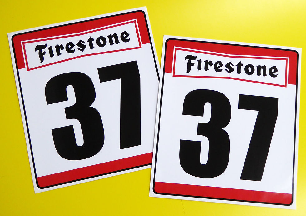 VINTAGE retro Classic Car 'FIRESTONE' RACE NUMBERS ideal for MINI COOPER
