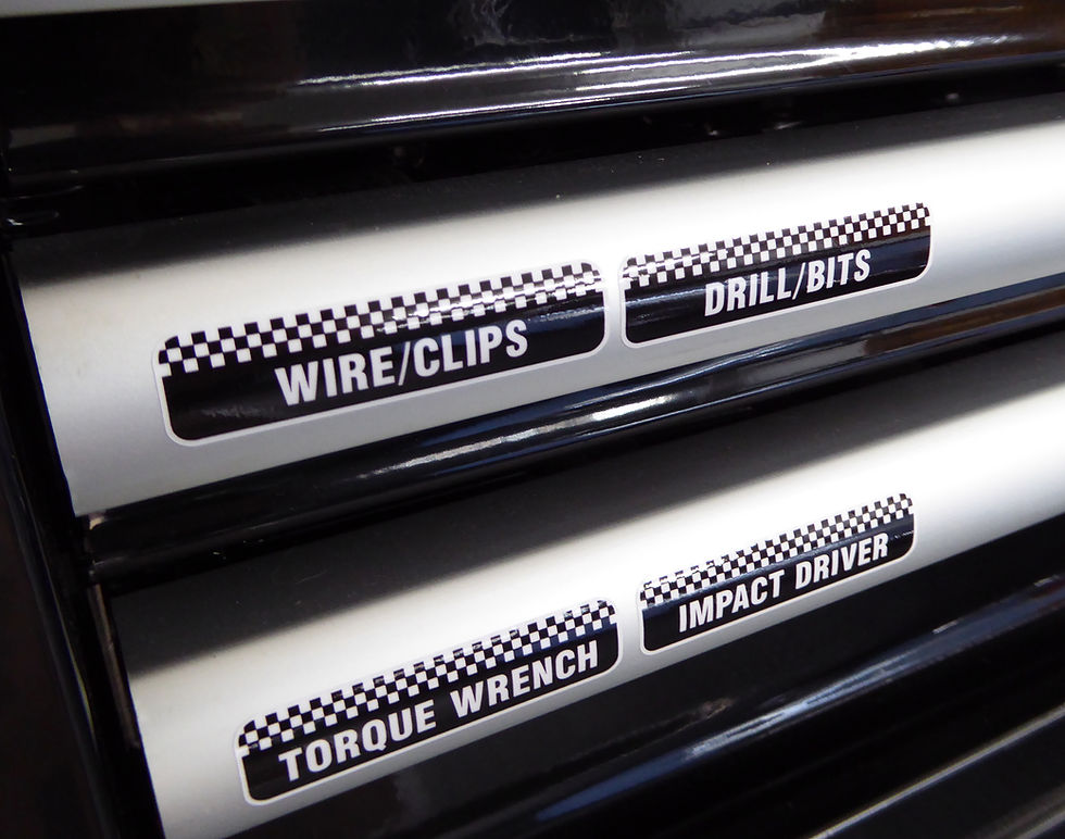 Thumbnail: TOOLBOX TOOL CHEST Drawer LABEL stickers decals Identify workshop tools 2 SHEETS
