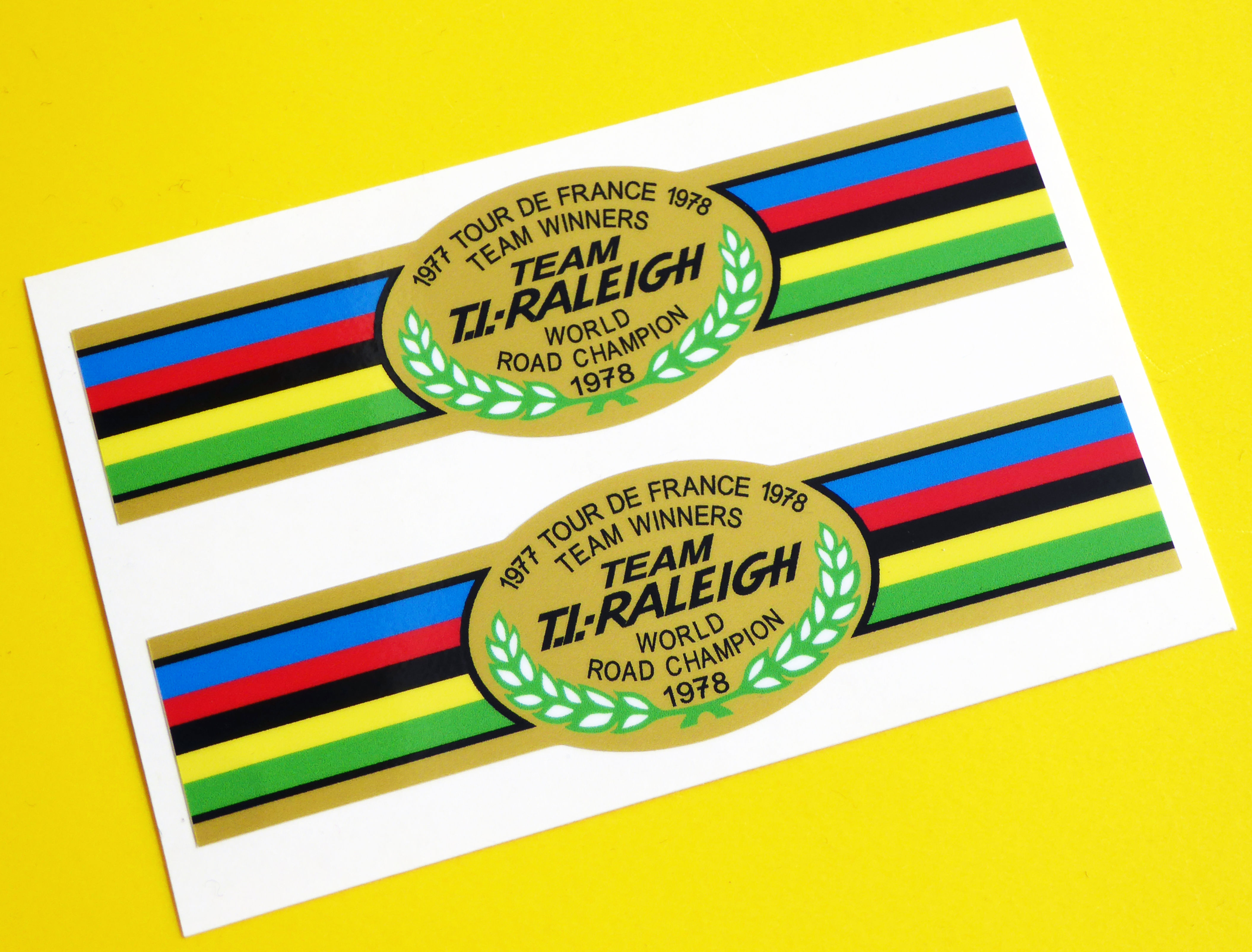 Raleigh Vintage style 'Tour De France Winners 1977/78' Bike Stickers decals