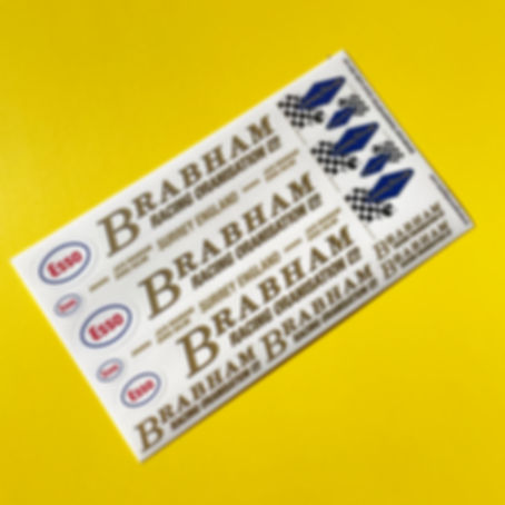 BRABHAM Race Team Transporter SLOT CAR 32nd SCALE Decals Stickers SCALEXTRIC