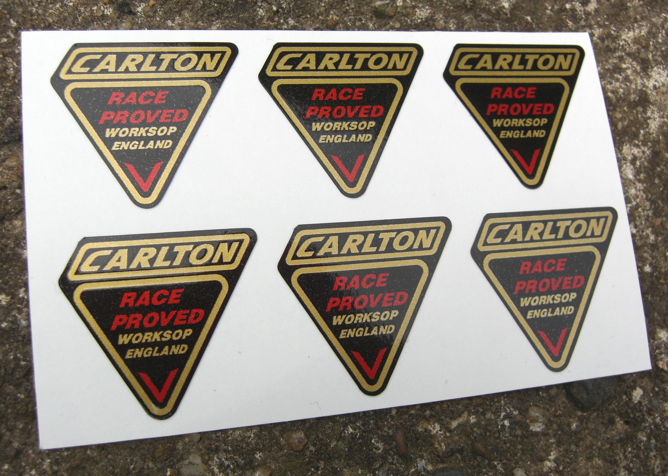 CARLTON style Vintage Cycle Fork Frame Decals Stickers