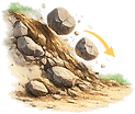 Chute de blocs glissement terrain