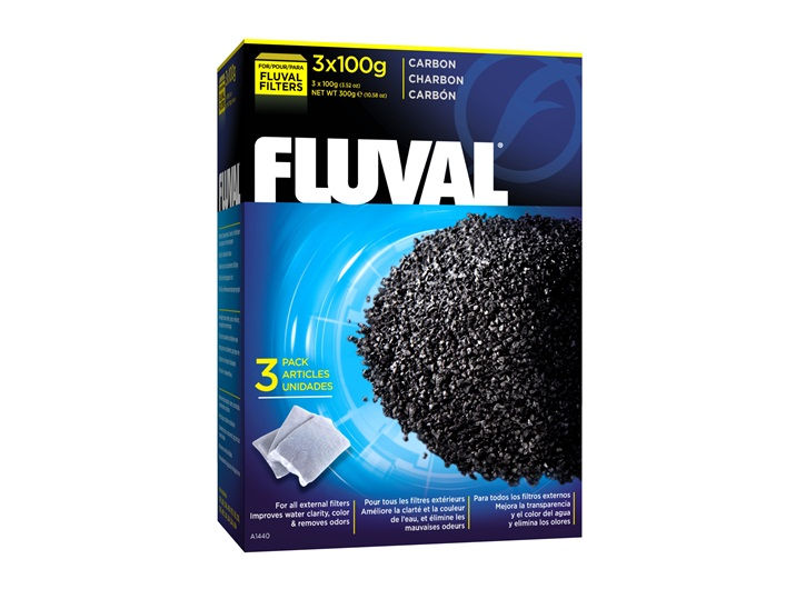 Fluval Carbon - 3 x 100 g (3.5 oz) nylon bags