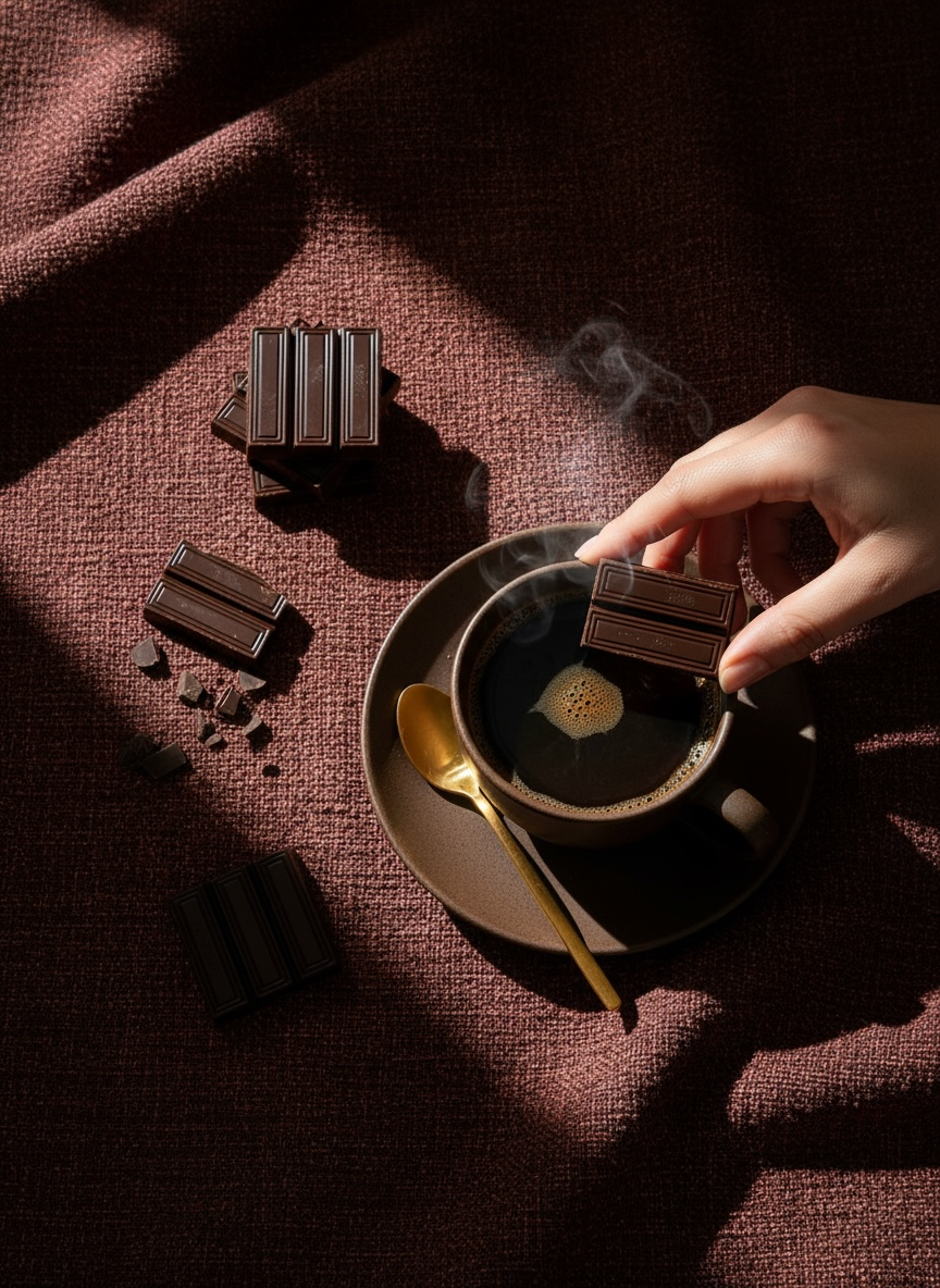 Mokable edible coffee paired with premium coffee