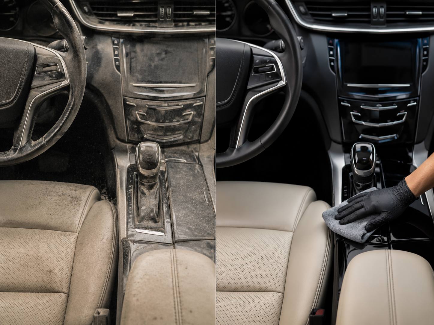 Interior detailing before and after